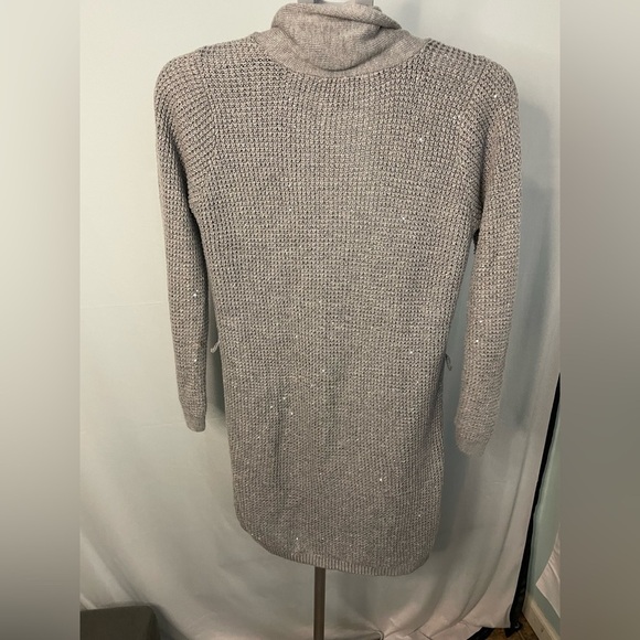 Victoria's Secret Grey Silver Cardigan sparkly sequin sweater LARGE - Picture 8 of 12